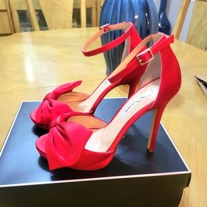 Red Satin High Heels